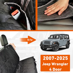 Kistrba waterproof 600D material keeps Wrangler seats dry after muddy adventures