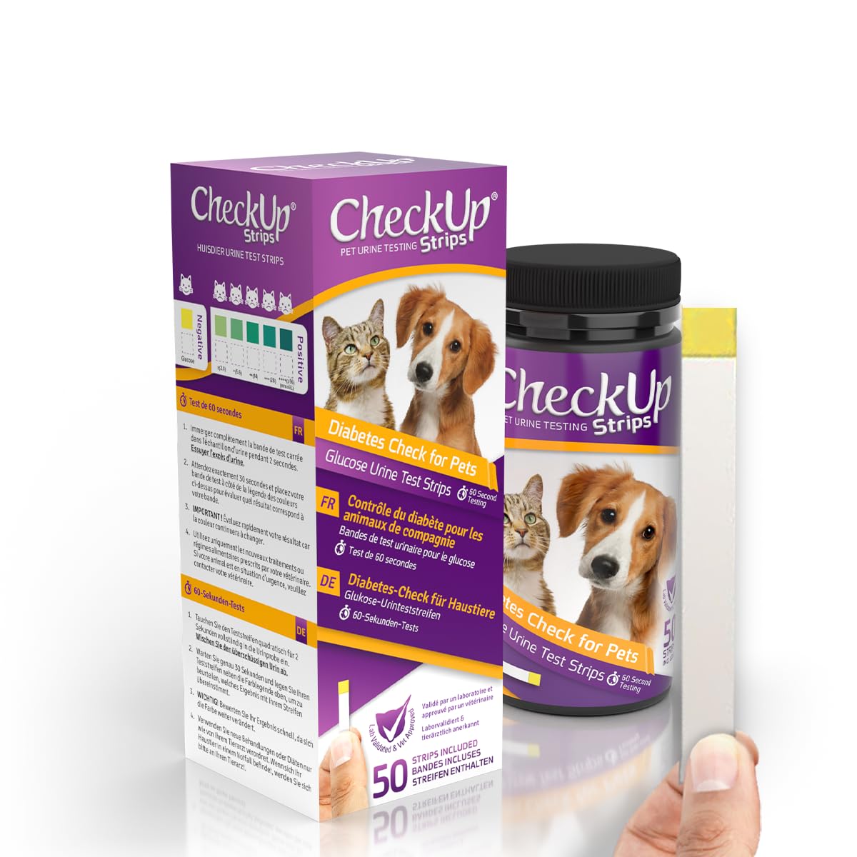 KIT4CAT CheckUp glucose bottle and strips enable convenient at home pet health monitoring