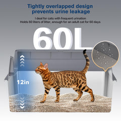 KITCATY stainless-steel litter box with pedal entry for easy access.