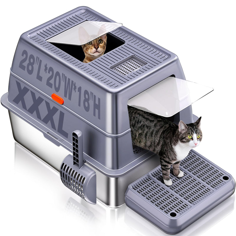 KITCATY XXXL litter box lid closed for privacy and odor containment.