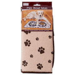 Kitchen Basics microfiber pet bowl mat wide view highlights absorbent surface for mess-free meals.