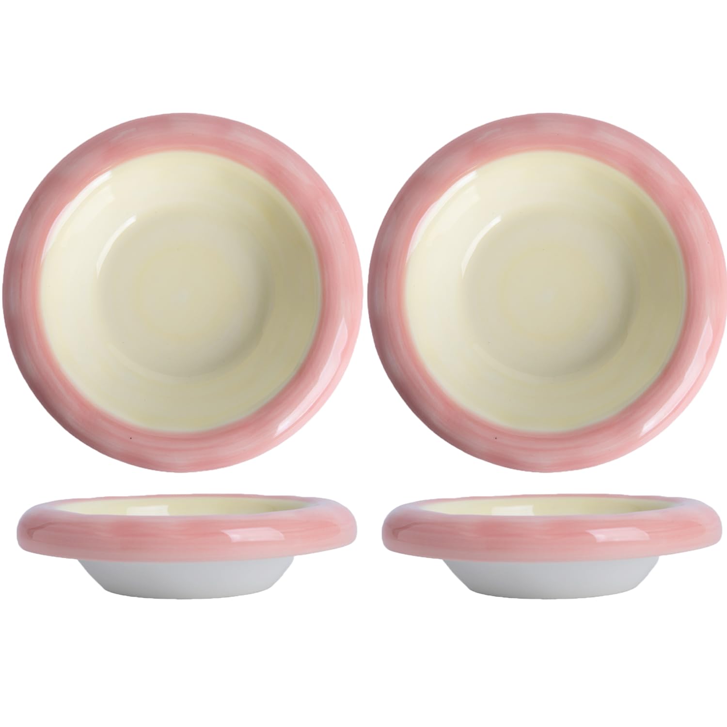 KITCHENLESTAR 6in cat bowl yellow outside view shows whisker-friendly, compact feeding.