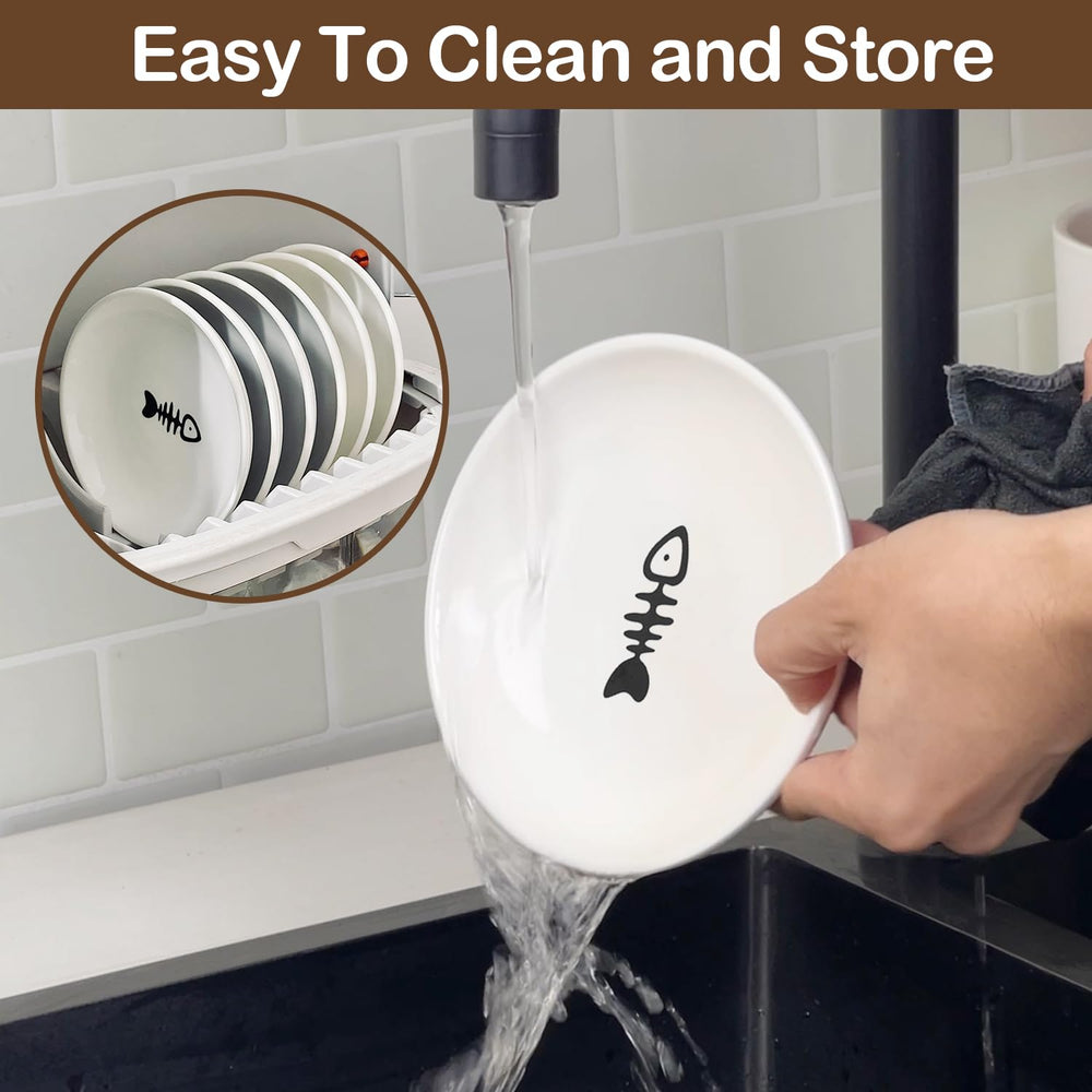KITCHENLESTAR cat bowls are dishwasher- and microwave-safe for everyday use.