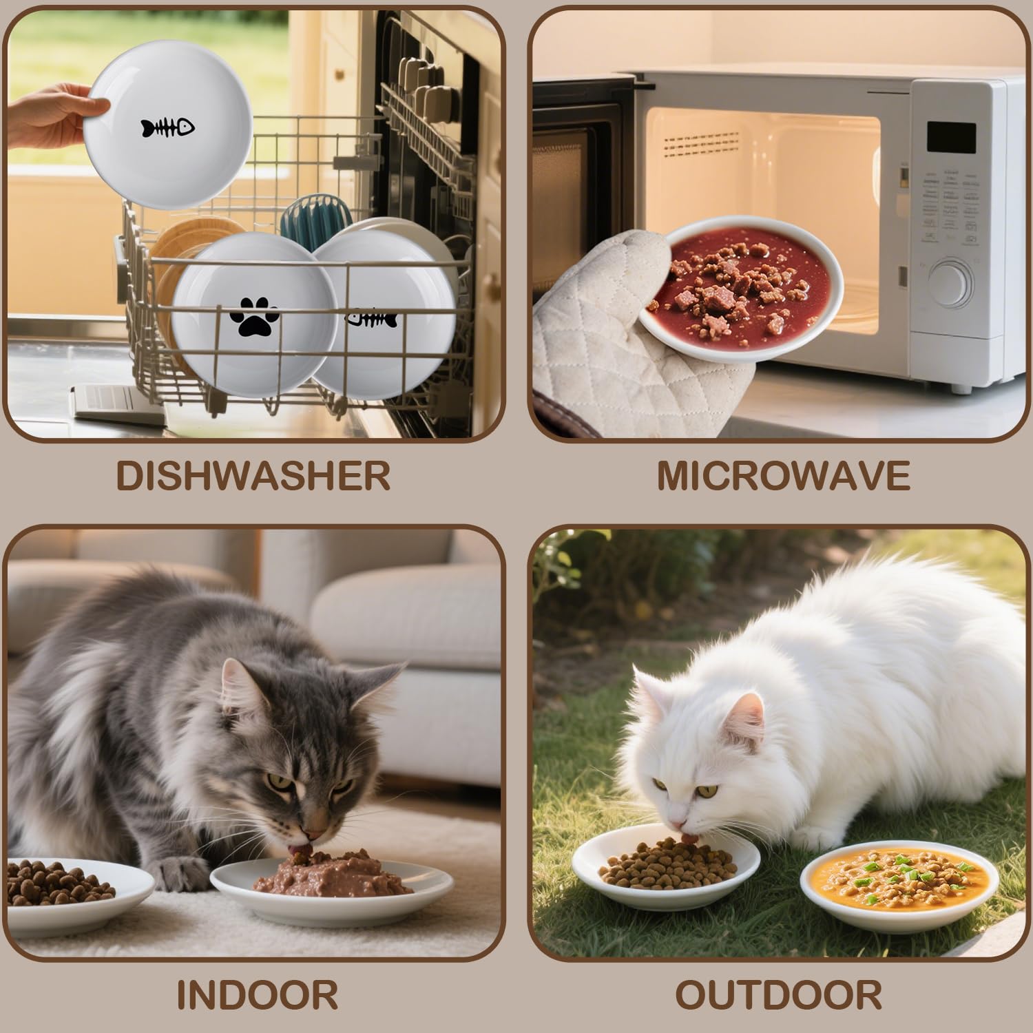 KITCHENLESTAR gift-worthy cat bowl set for multi-pet households.