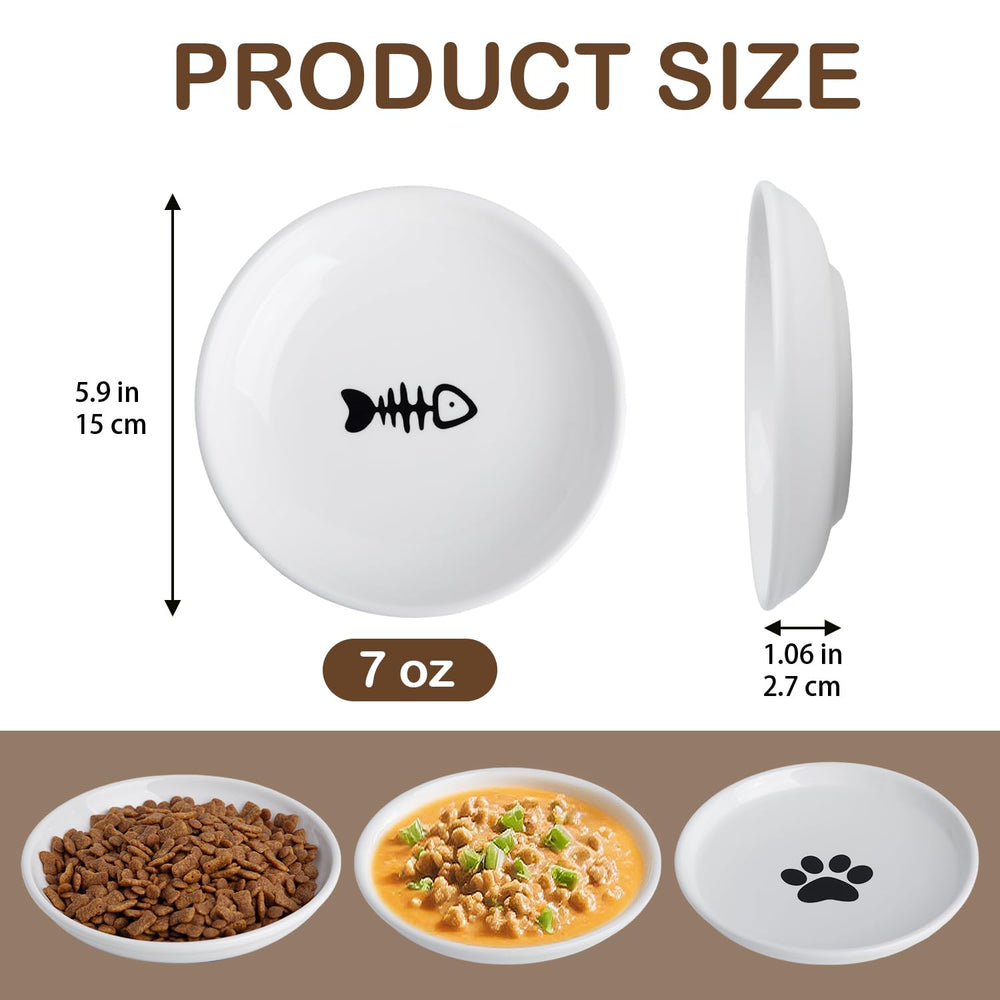 KITCHENLESTAR cat bowl wide-mouth design reduces whisker fatigue during meals.