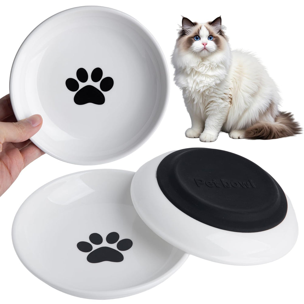 KITCHENLESTAR cat bowls with silicone base prevent slipping and protect floors.