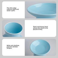 KITCHENLESTAR elder-cat-friendly eating setup in blue supports comfortable posture.