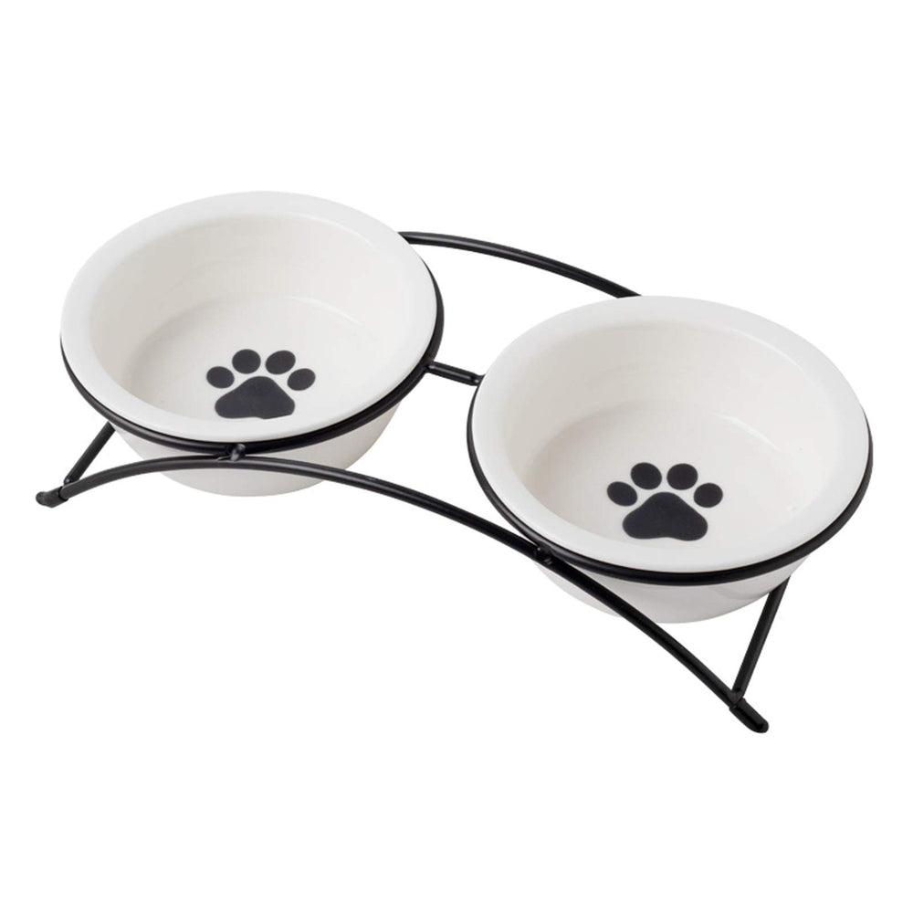 KitchenLeStar elevated ceramic cat bowl on sturdy stand promotes comfortable feeding.