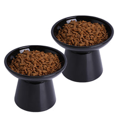 KITCHENLESTAR elevated cat bowls showing 6.2-inch height for comfortable feeding