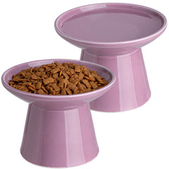 KITCHENLESTAR elevated cat bowls 6.2-inch wide design supports comfortable eating for large cats.