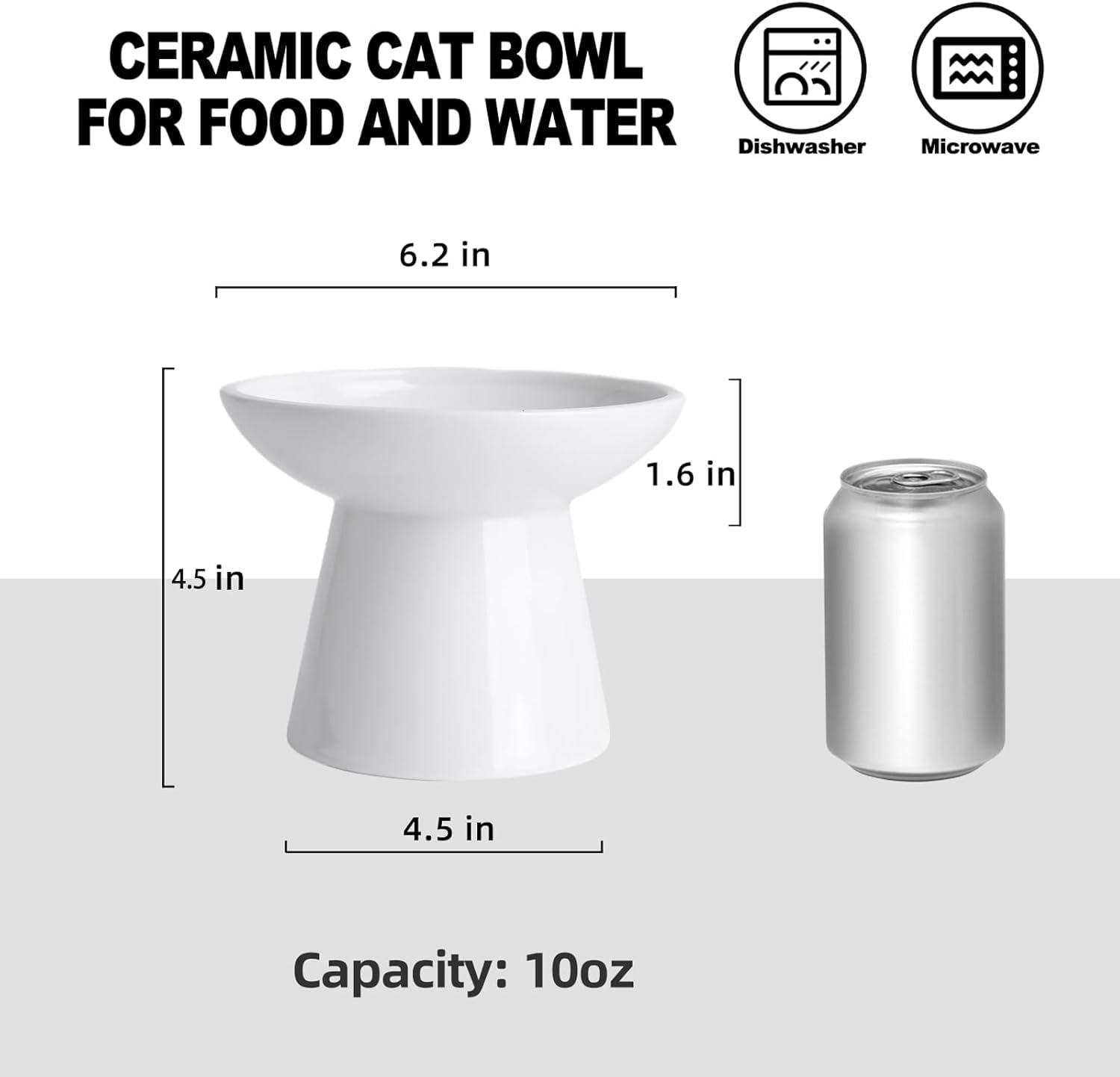 KITCHENLESTAR ceramic raised bowls close-up showing sturdy non-absorbent surface
