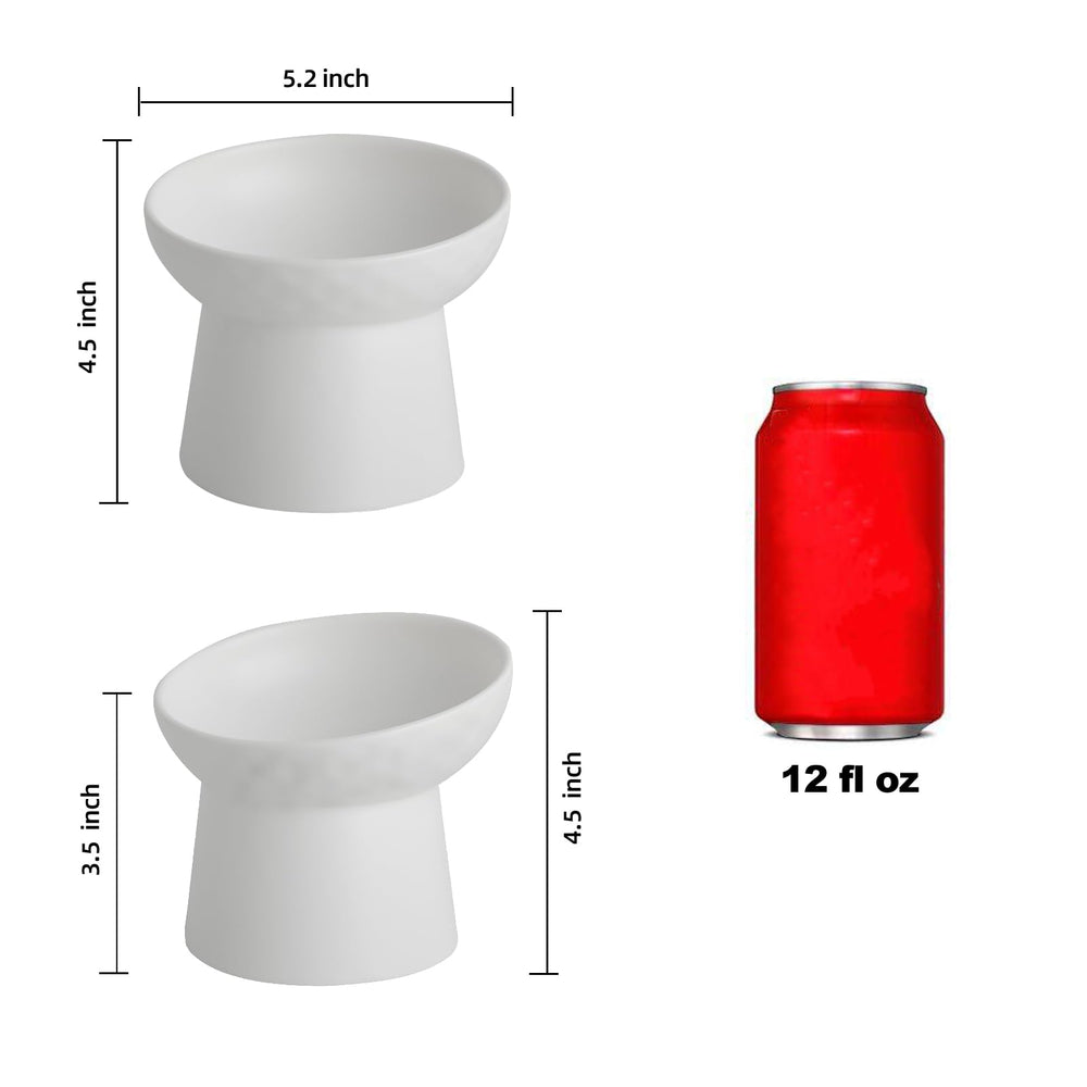KITCHENLESTAR elevated cat bowls showing comfortable height for natural dining