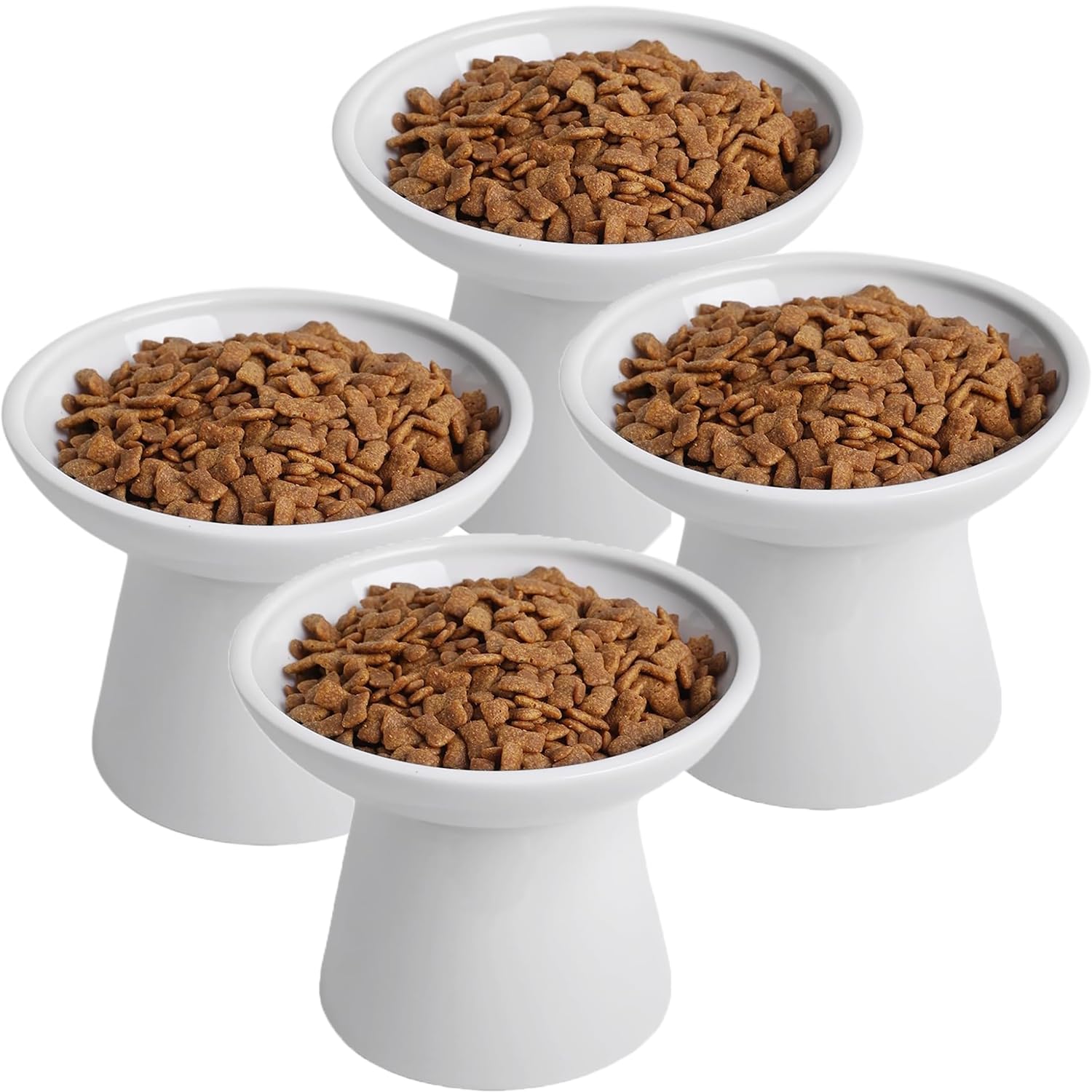 KITCHENLESTAR elevated cat bowls with whisker-friendly wide design for comfortable meals