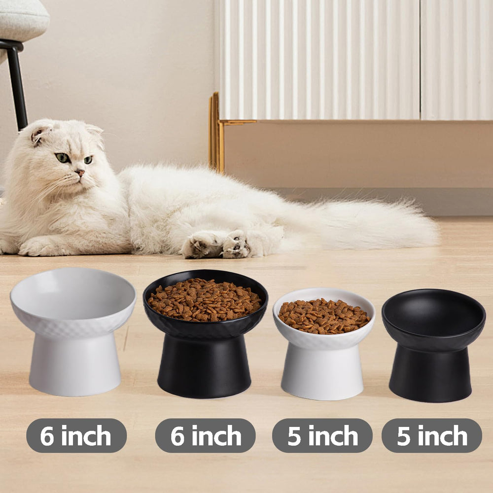 KITCHENLESTAR matte black cat bowl set adds sleek home decor and practicality.