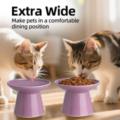 KITCHENLESTAR raised bowl set provides easy access for senior pets and small dogs.