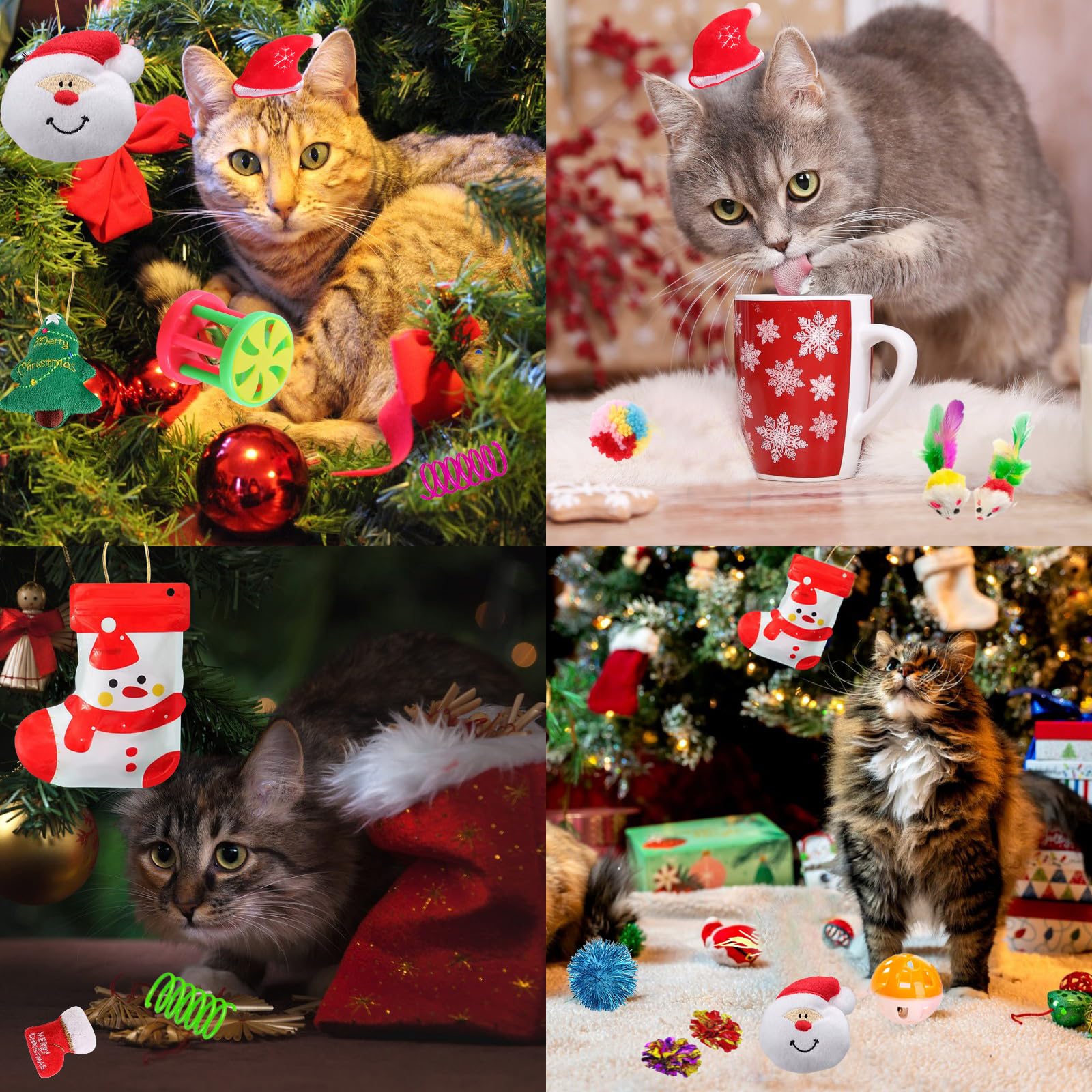 KITCHSTAR Christmas sock cat toy promotes curiosity during indoor games.