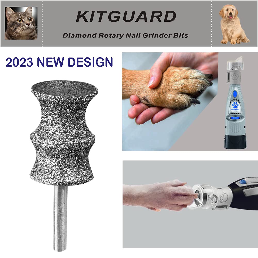 KITGUARD Diamond Dremel dog nail bits usage image demonstrates safe shaping and maintenance