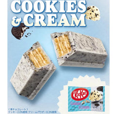 Kit Kat Cookies & Cream Japan-made wafer close-up with creamy filling