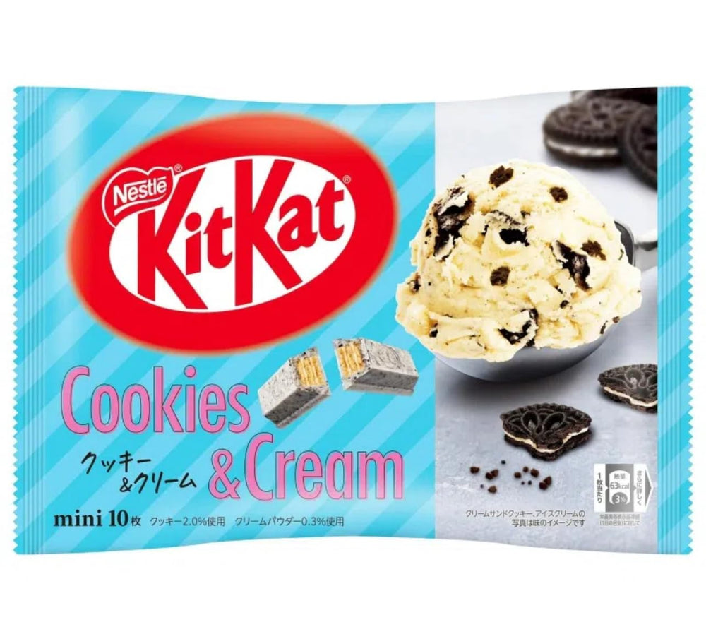 Weeping Willow Oil Co Kit Kat Cookies & Cream mini bars packaging for on-the-go snacking