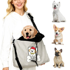 kitliog dog sling with hard bottom panel and cushion supports comfort during walks