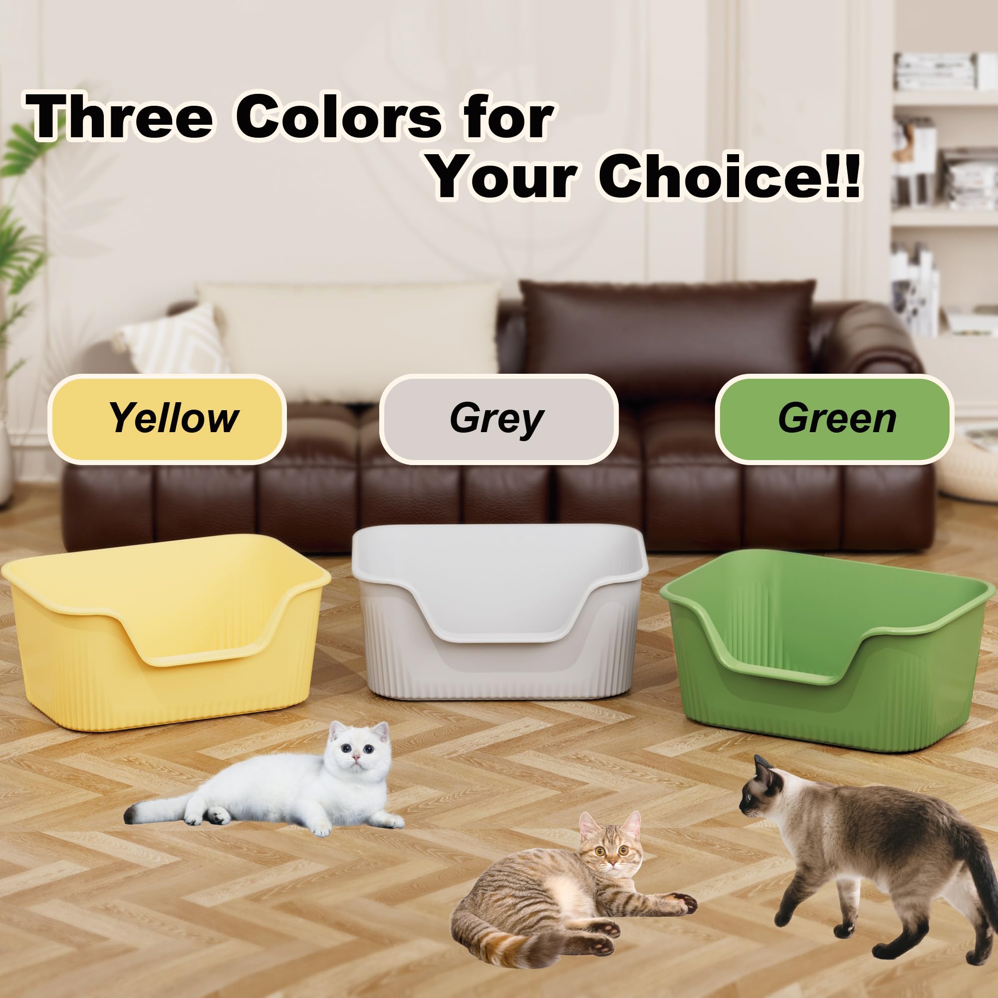 Kittenhood Large Cat Litter Box Grey fits most homes with its neutral color.