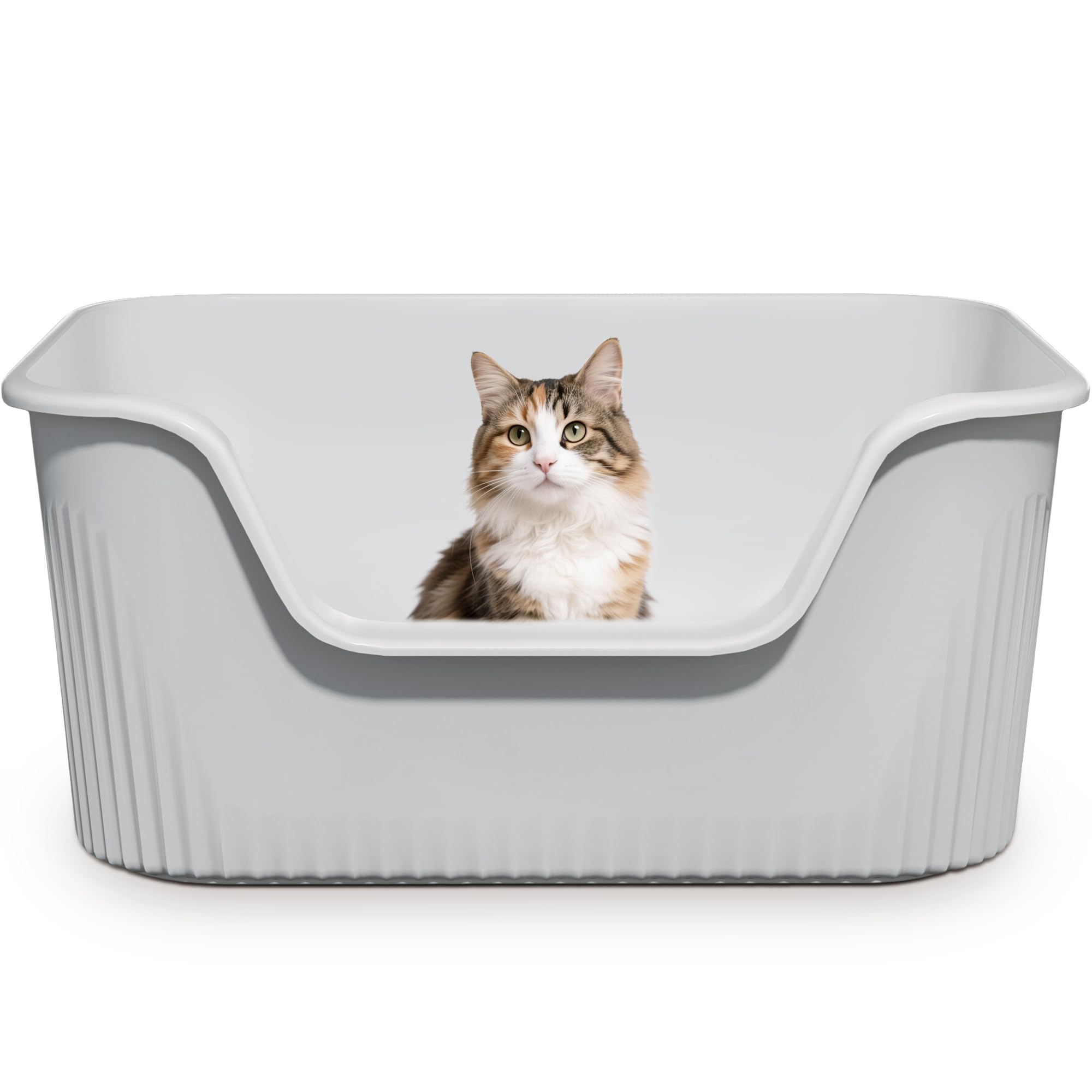 Kittenhood Large Cat Litter Box with low entry for easy access and independent use.