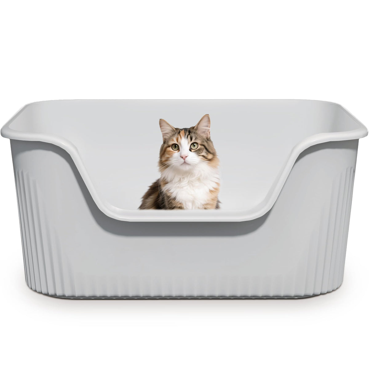 Kittenhood Large Cat Litter Box with low entry for easy access and independent use.