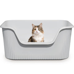 Kittenhood Large Cat Litter Box with low entry for easy access and independent use.
