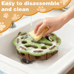 kittern cat-enrichment with built in bell ball for interactive, sound driven play