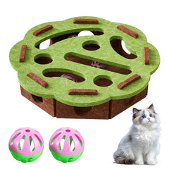 kittern cat-scratch-puzzle-box front view with felt surface for gentle indoor play