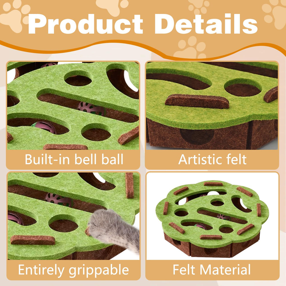 kittern puzzle-maze structure shown mid play to encourage burrowing and exploration