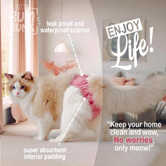 Kitty BumBums adjustable tabs closeup shows secure, comfortable fit