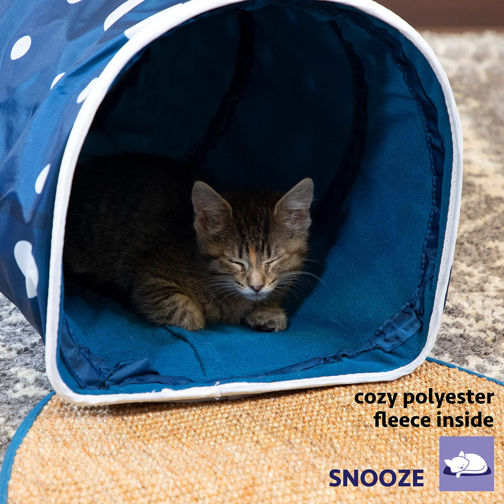 Kitty City Whale Shark Tunnel included catnip encourages interest and proper pawing.