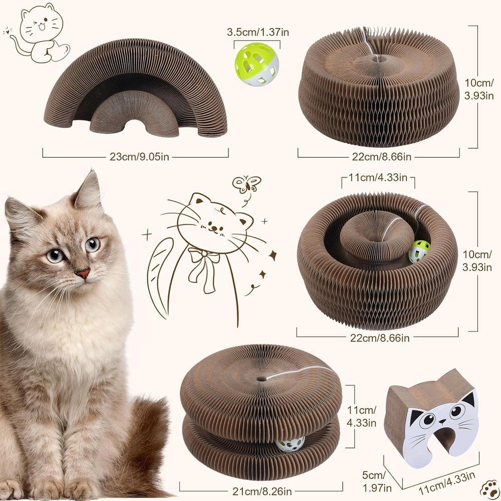 Kitty Curlz scratching-board close-up showing durable corrugated cardboard for scratching