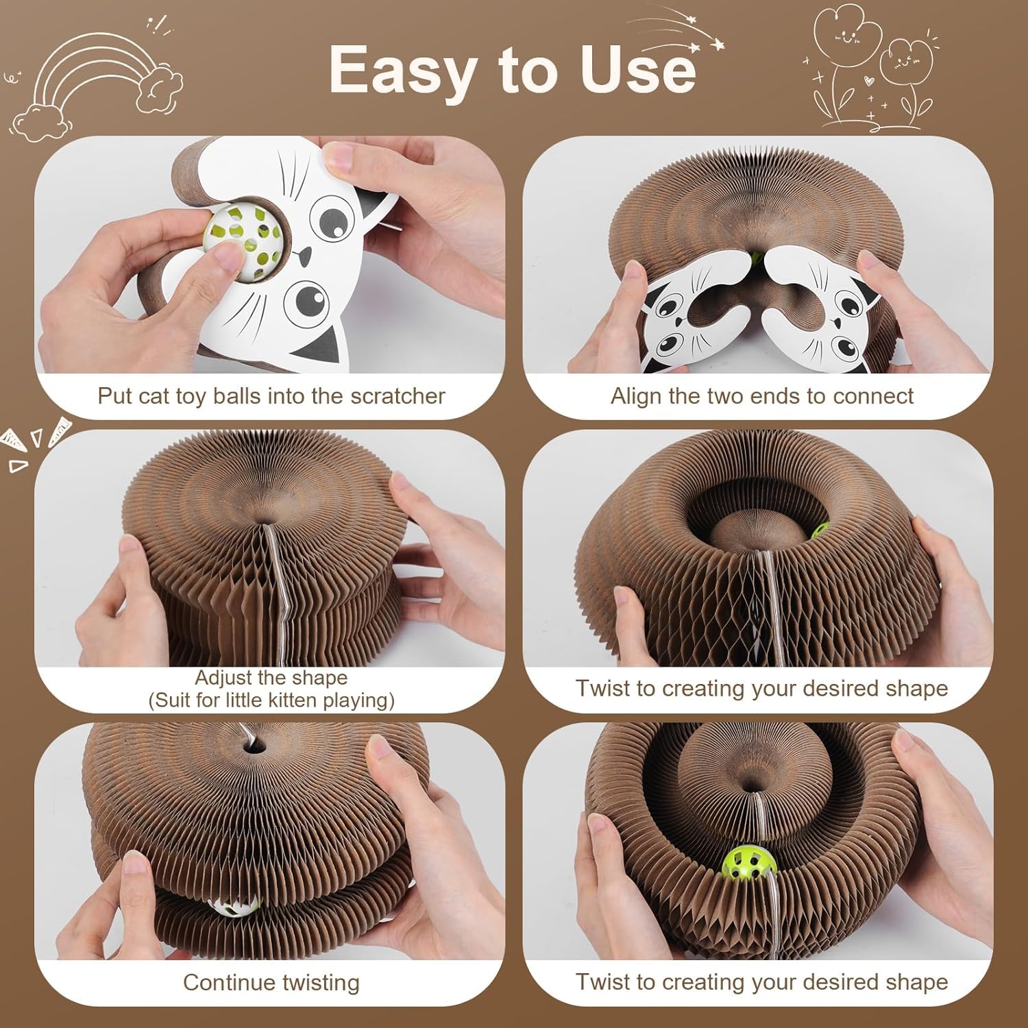 Kitty Curlz travel-friendly setup demonstrates compact, portable toy for trips