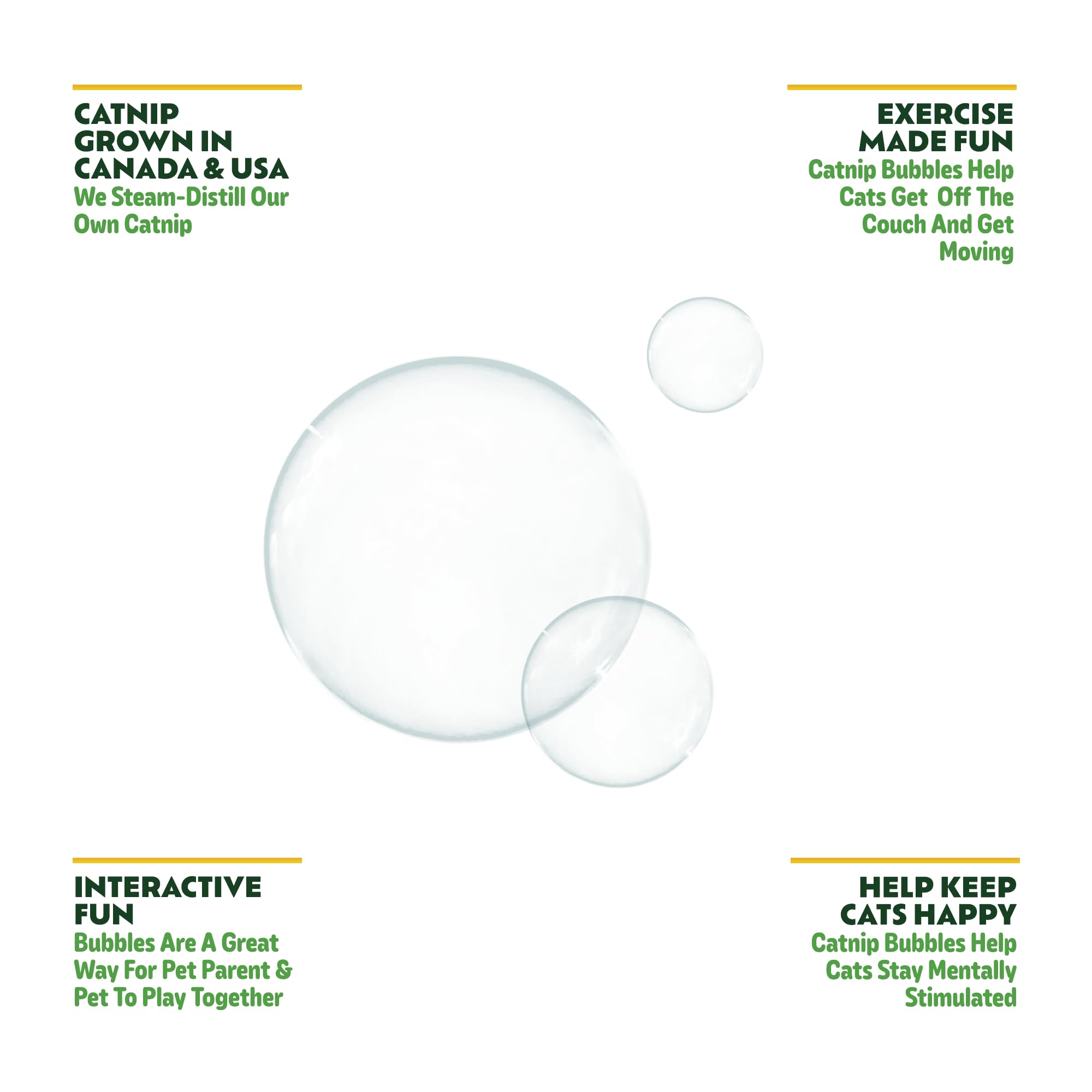 KITTY KA-ZOOM Catnip Bubbles built-in wand close-up boosts easy bubble fun for cats.