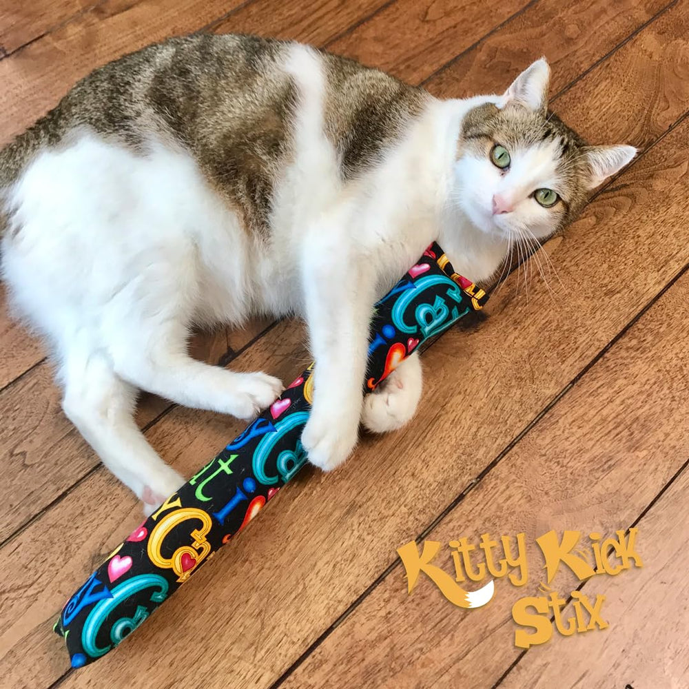 Kitty Kick Stix 15-inch kick in action with a bored cat turning engaged.
