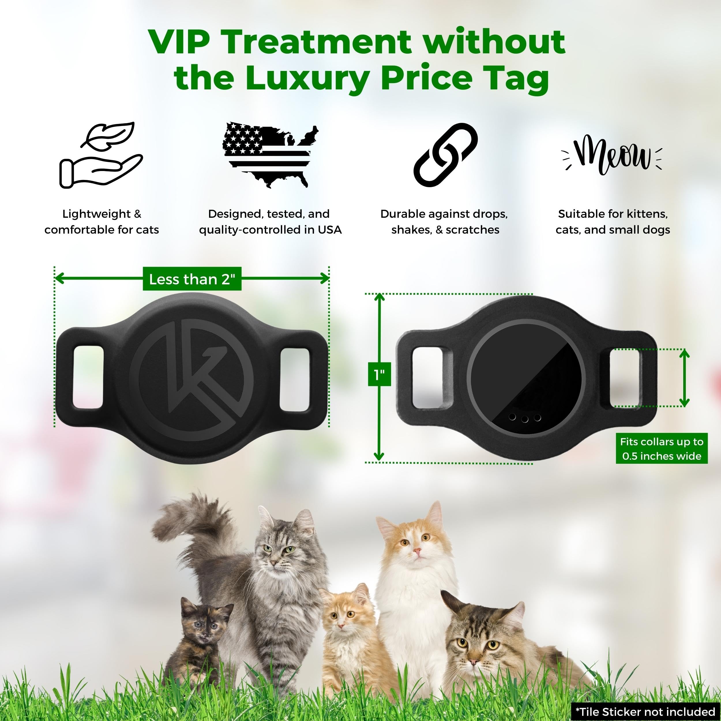 Kitty Kompass Tile Sticker Holder Collar soft coating reduces hair snagging.