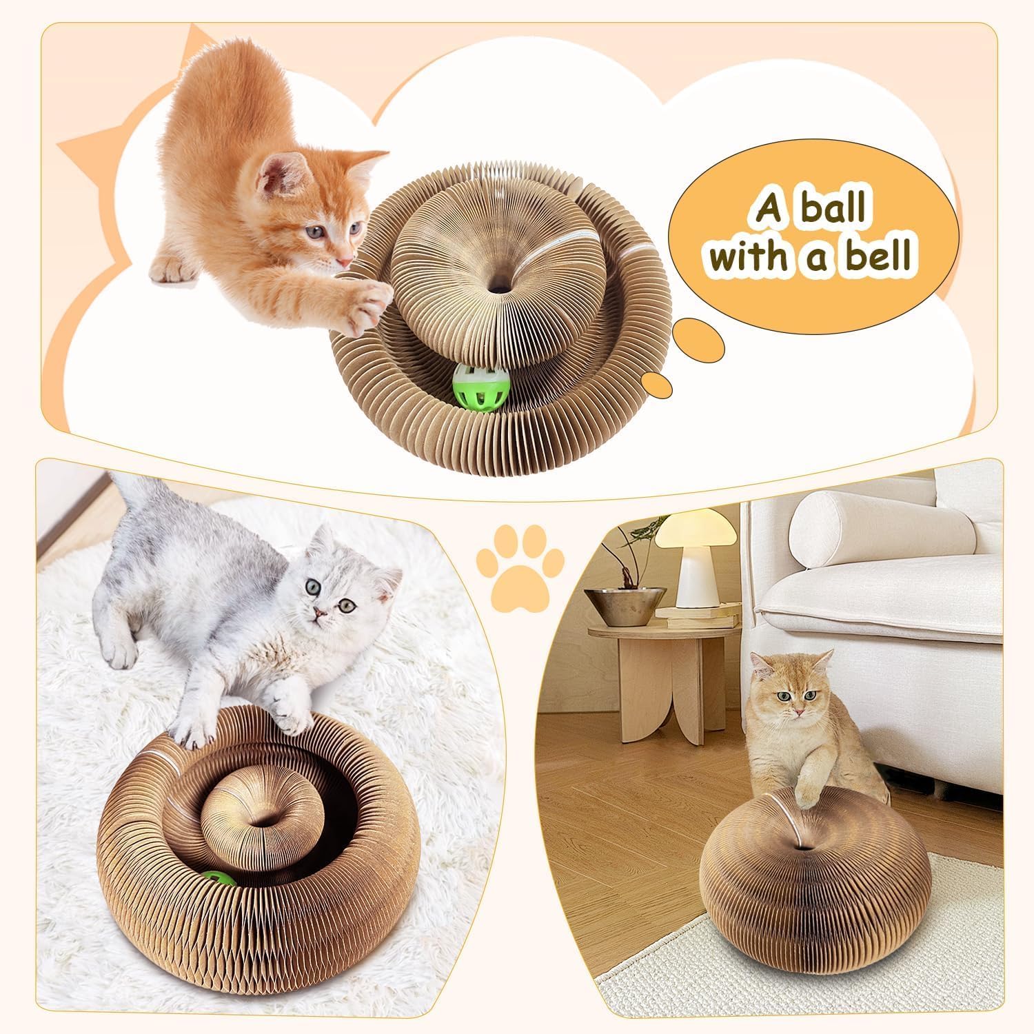 Kitty Kurlz nail-friendly scratch surface supports safe play.