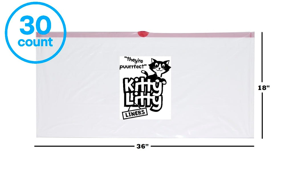 Kitty Litty drawstring liner in use enables mess-free cleanup and disposal