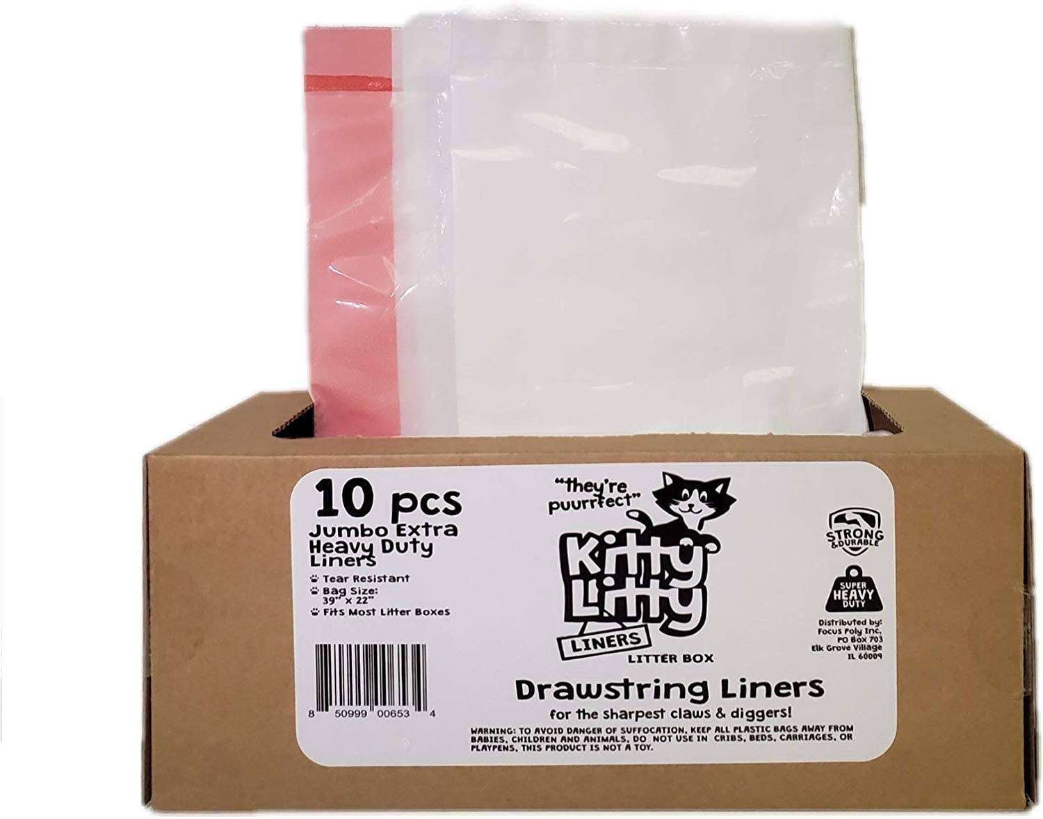 Kitty Litty leak-proof liner inside large litter box.