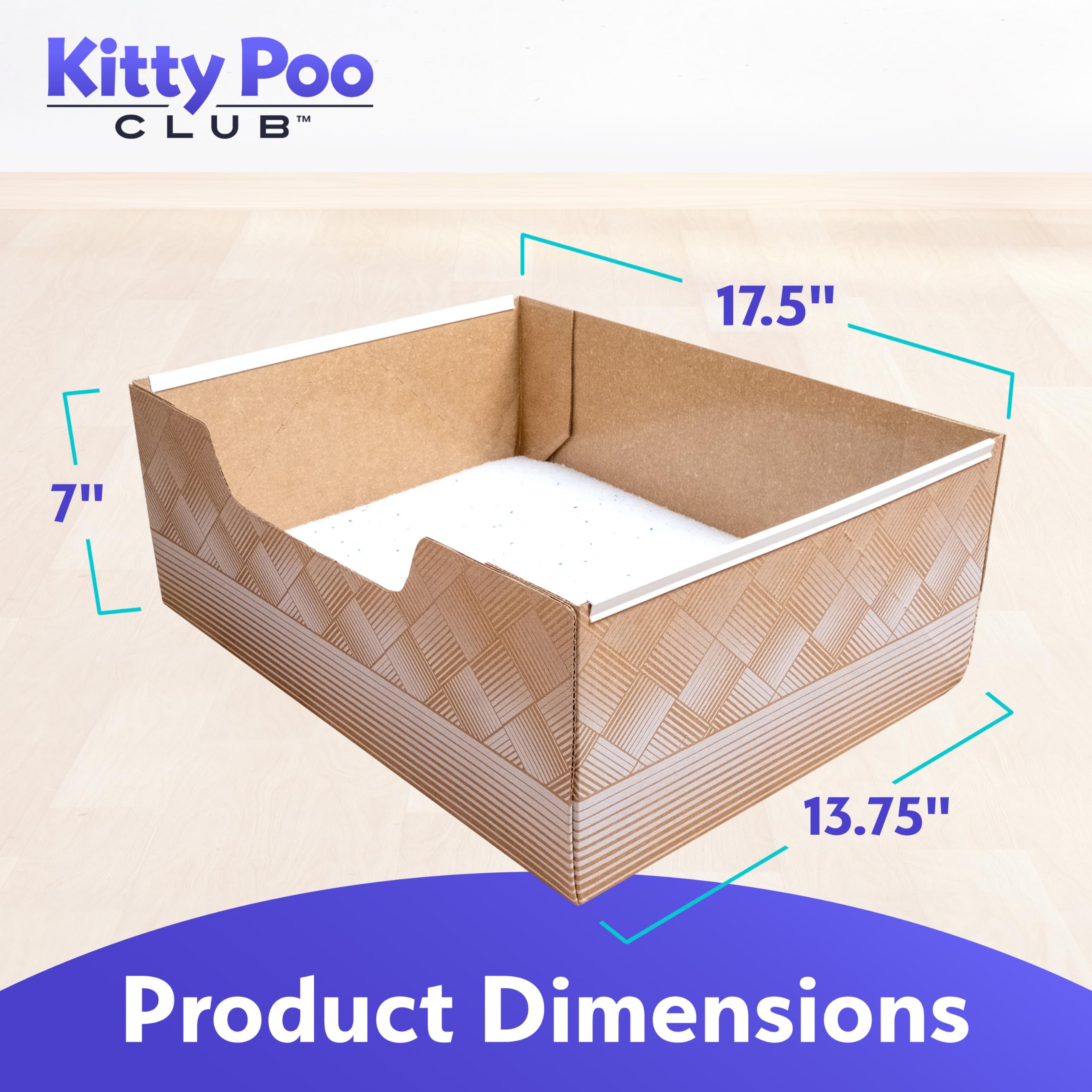 Kitty Poo Club fine-grain silica litter visibly absorbs liquids and traps odors.