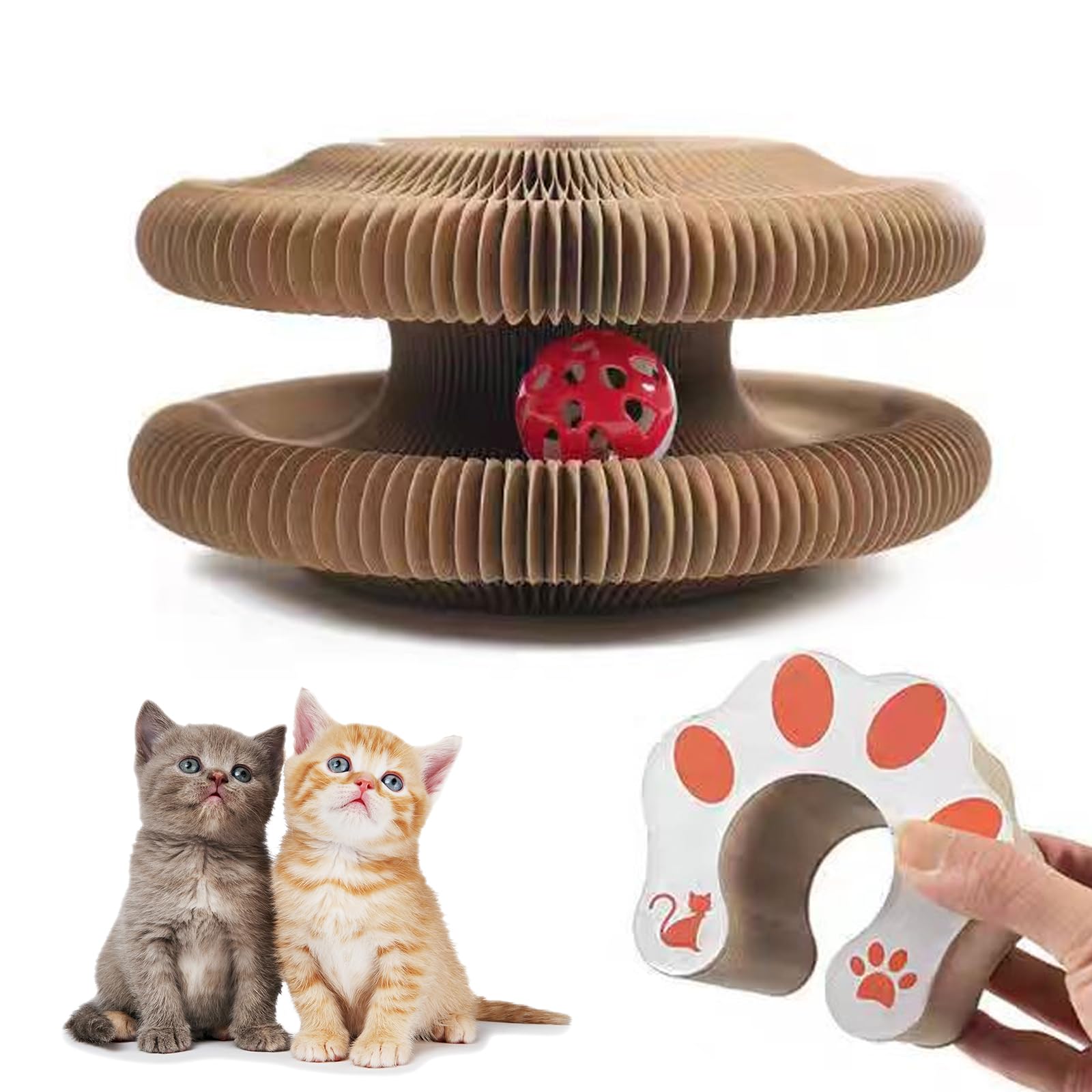 Kitty Curlz Magic Organ Cat Toy ball and track engages claws for chase play.