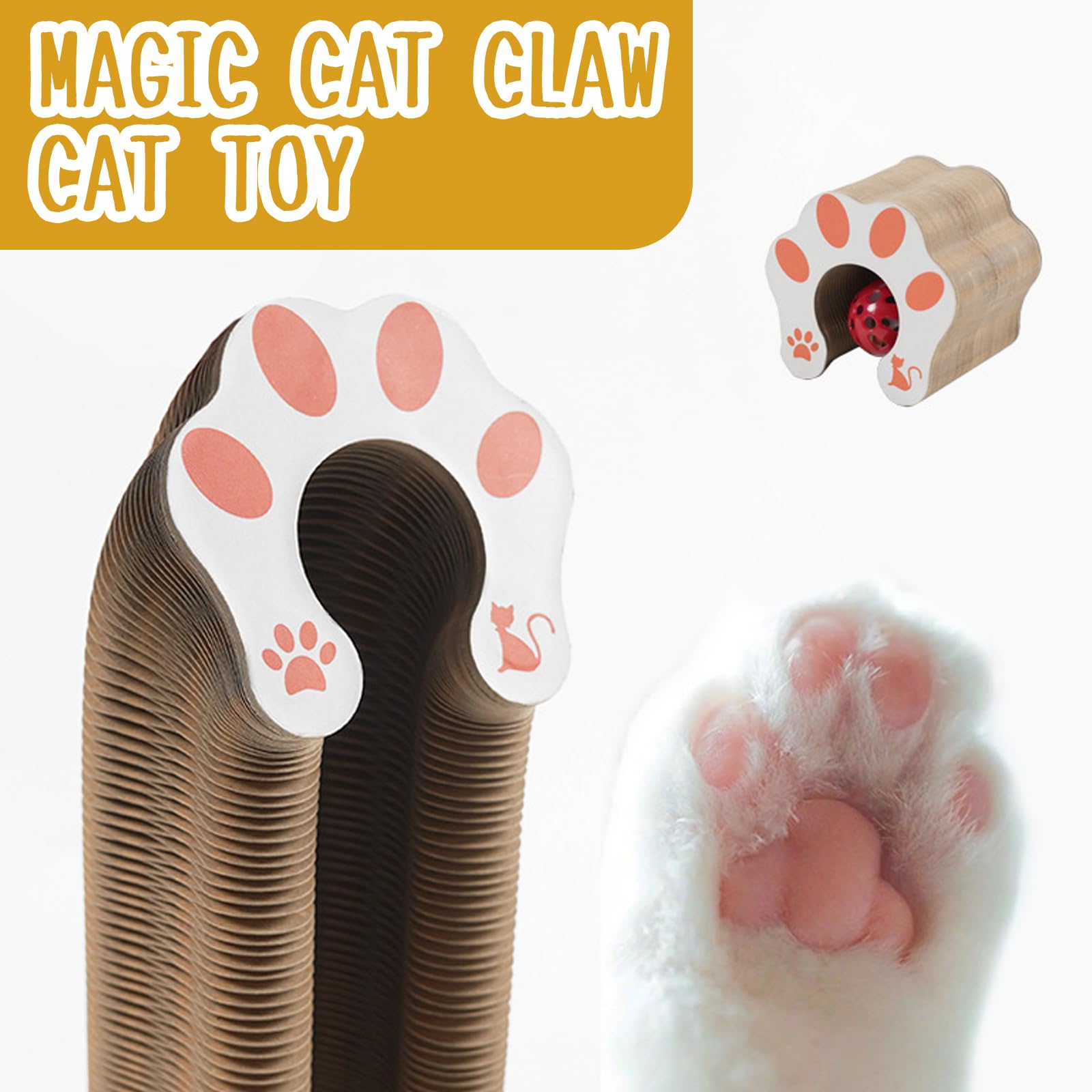 Kitty Curlz Magic Organ Cat Toy folding design adapts for stretching and resting.