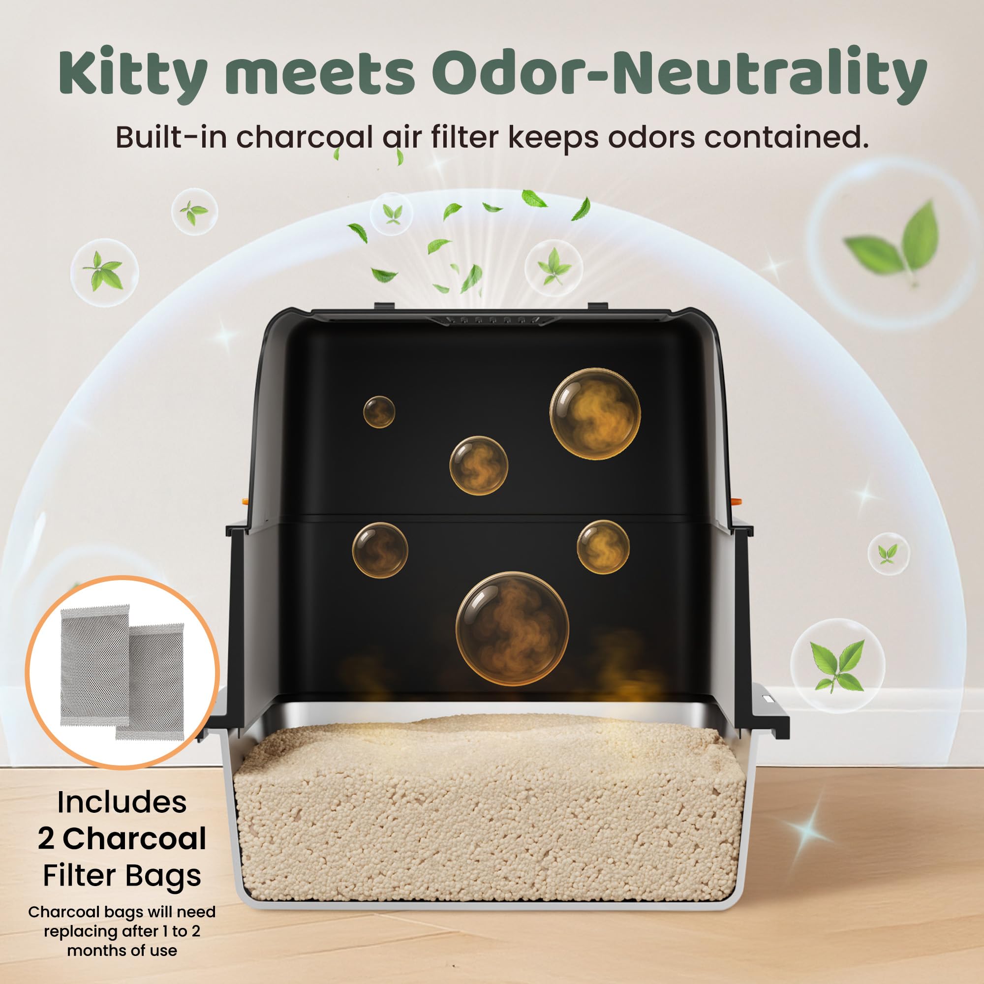 KittyLetto odor-resistant steel box resists stains and smells.