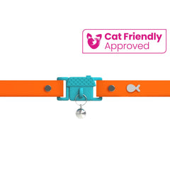Kittyrama breakaway collar close-up demonstrates quick-release safety for curious cats.