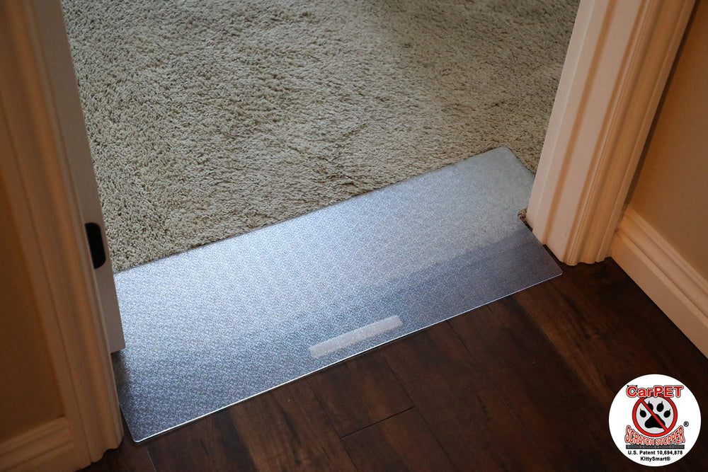 KittySmart carpet scratch stopper setup position for easy installation.