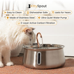 KittySpout stainless-steel-construction stays easy to clean and resists stains.