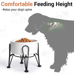 Kitwinney raised dog bowls on stand reduces neck strain during meals