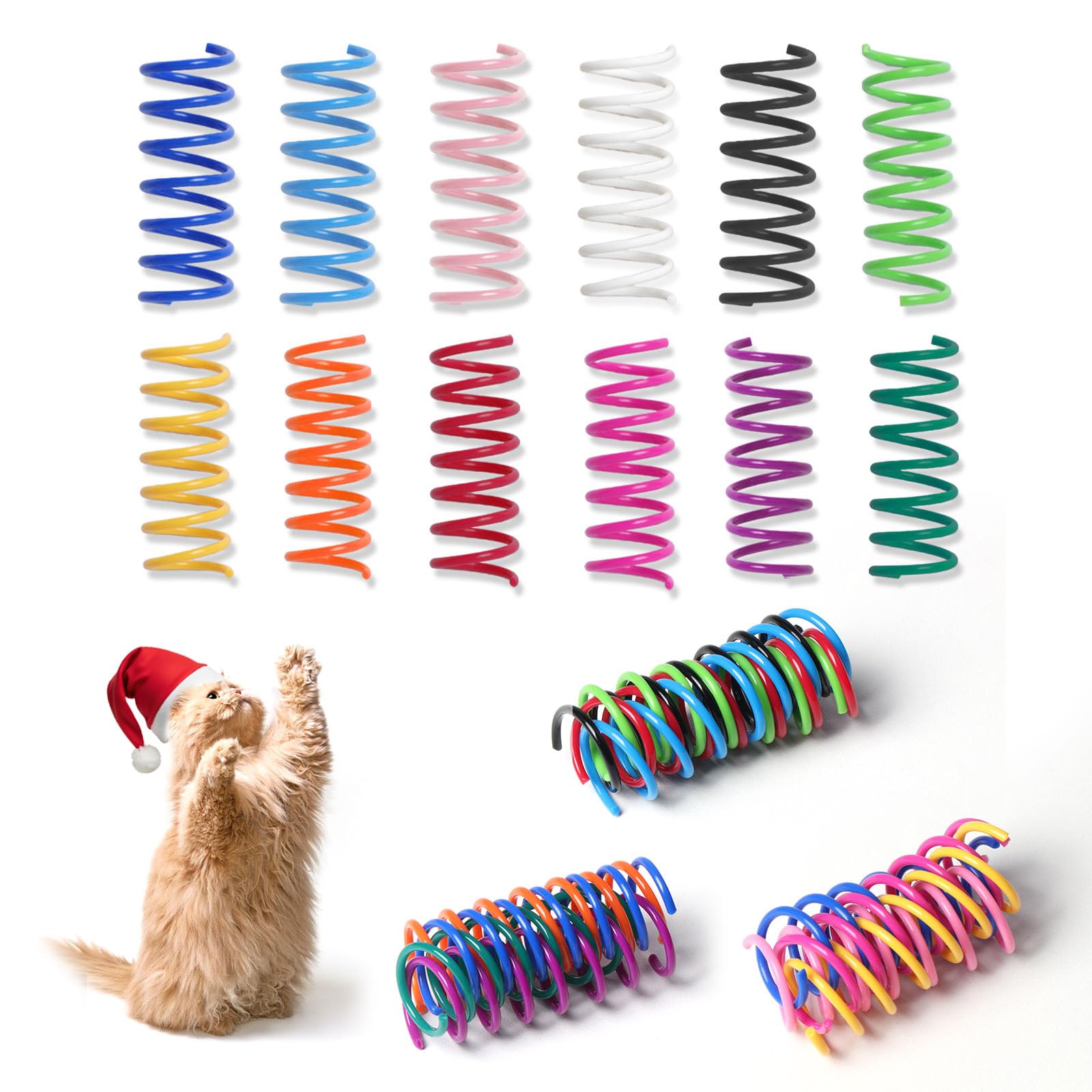Kitys Fatch cat spring toy box — 12 colors for interactive indoor play.